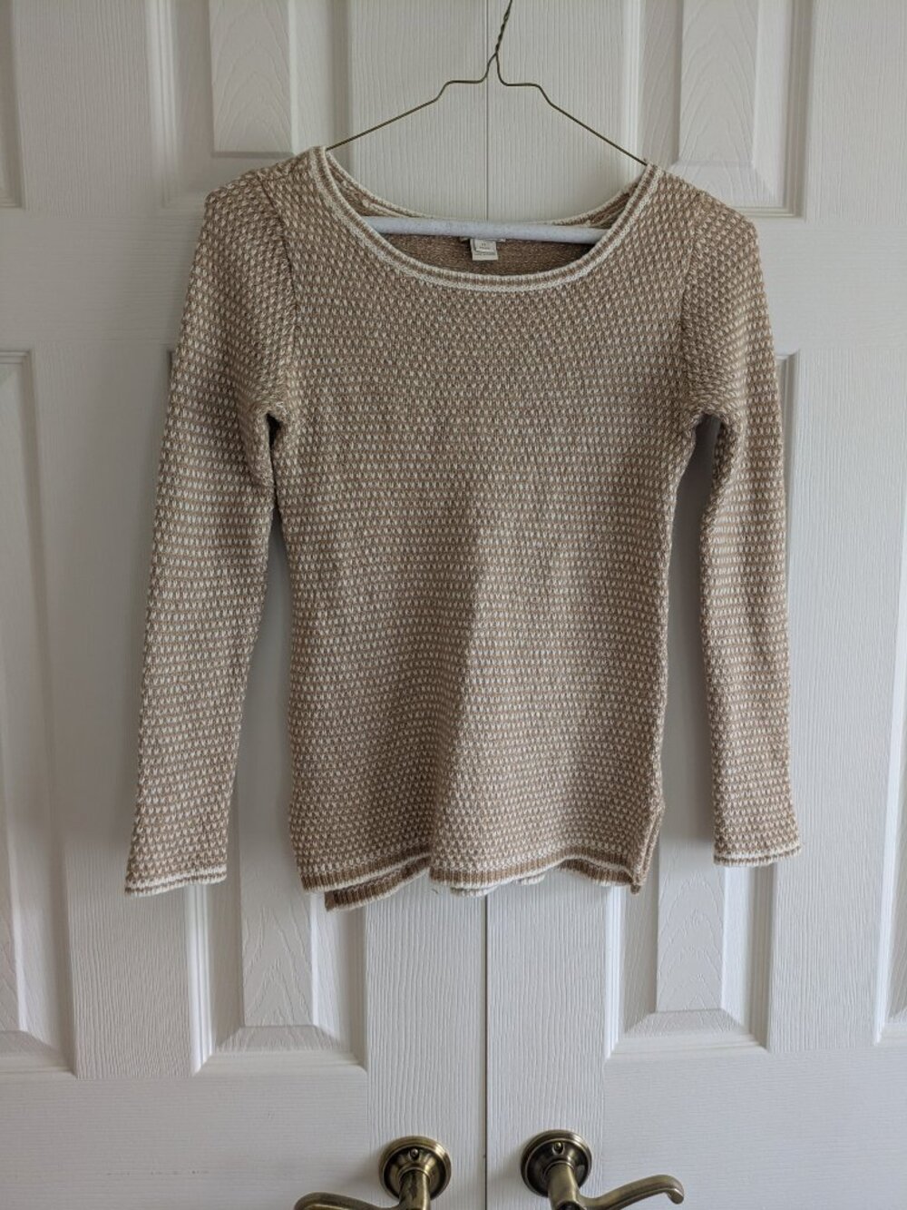 J Crew Tan/Natural Sweater XS, Merino Wool Blend
